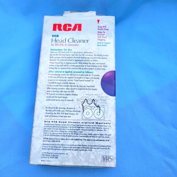 RCA VCR VHS Head Cleaner Non-abrasive Wet System AV009W - Picture 2 of 2